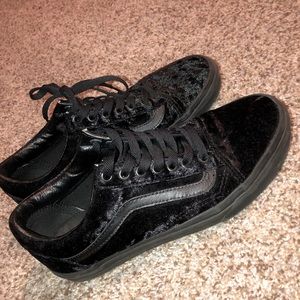 ✨ Velour ALL BLACK Vans ✨